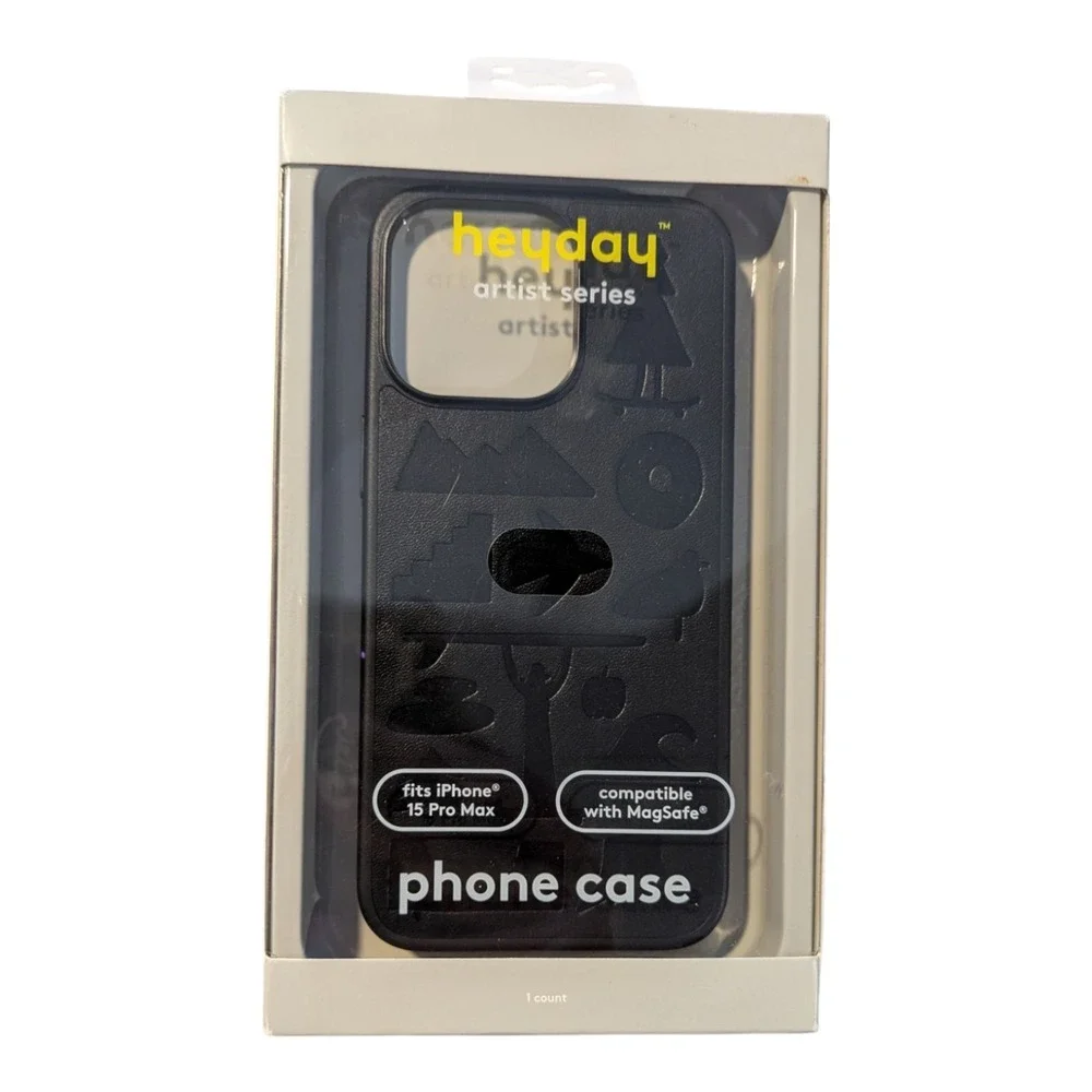 C3. Heyday Apple iPhone 15 Pro Max Faux Leather ‎ MagSafe - Keiji Ishida Black